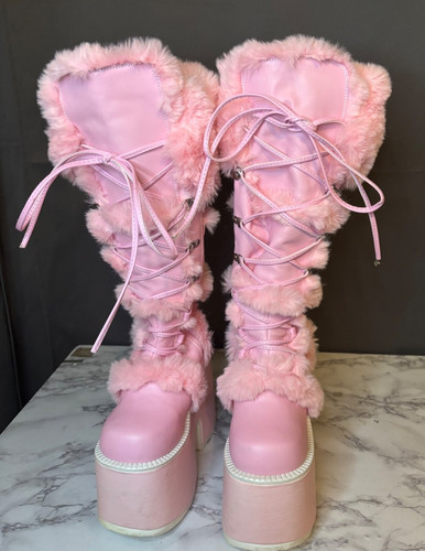 Demonia pink faux - demonia, platform