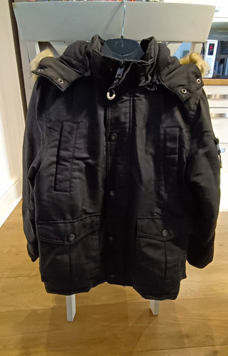 Diesel boys black hooded parka - diesel,