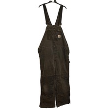 Carhartt Mens Black Dungarees W42 L30 Double Knee Workwear Retro Y2K Heavyweight