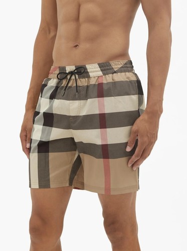 Beige checkered shorts - shorts, men's