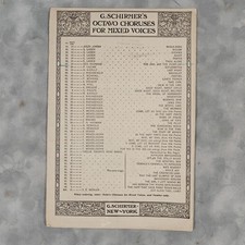 1887 G. Schirmer Octavo Chorus