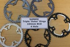 Shimano Triple OUTER Chainrings 4 Hole 104mm BCD PCD Chain Rings Chainring Ring 