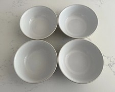 4 X Denby Linen Cereal Dessert Bowls 16.5cm Almond Cream Set