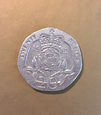 1982 20p Twenty Pence Coin