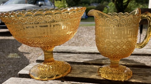 Vintage amber pressed - vintage,