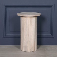 Rustic Ribbed Blanche Round