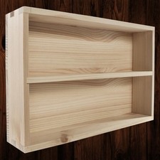 2 Tier Shallow Shelving Unit Spice Rack Wooden Decorative Display|26 x 5 x 17 cm