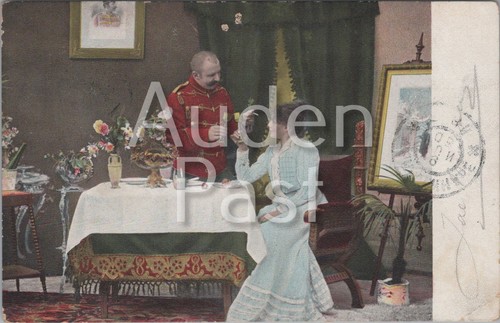 Vintage postcard man - vintage,