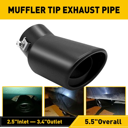 Bent exhaust tip black - bent,
