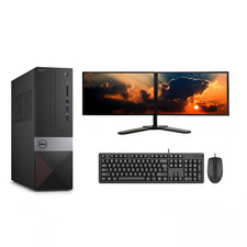 Dell Dual 20" Monitor SFF PC Setup - i5 6th Gen 16GB RAM 512GB SSD - Win11 Pro