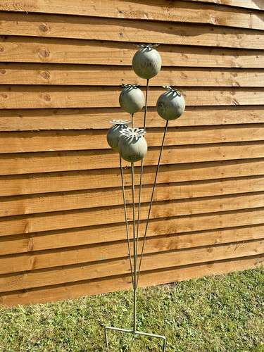 Poppy garden stake ornament - garden,