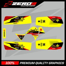SUZUKI LT50 QUAD 84-99 GRAPHICS KIT DECAL KIT ROCKSTAR YELLOW / BLACK / RED