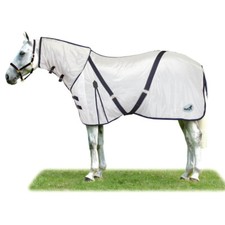 MASTA ZING FLY RUG WHITE MESH COMBO ATTACHED NECK PONY/HORSE FLY RUG/SHEET