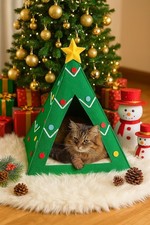 Christmas Tipi Tent for Small Pets – Festive Hideaway for Guinea Pigs & Rabbits