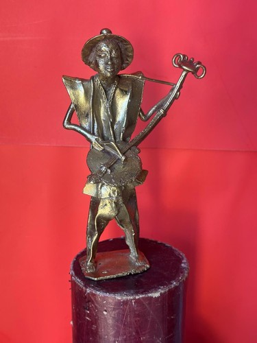 Vintage african brass figure - african,