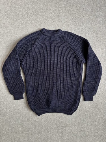 Vintage pure wool navy - wool, blue