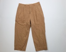 Vintage 50s Rockabilly Mens 36x28 Distressed Brocade Rayon Gabardine Chino Pants