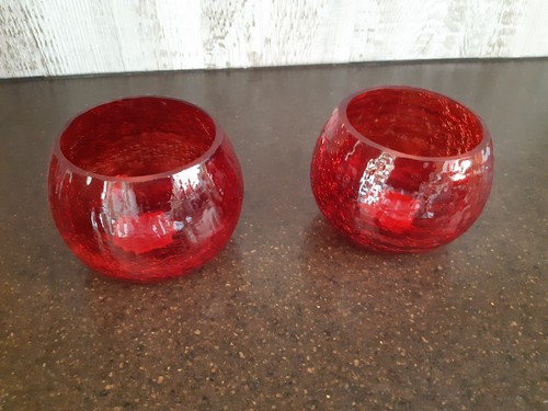 Red crackle glass ideal - glass,
