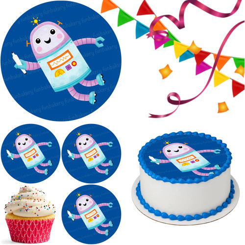 Robot cake topper - robot,