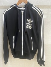 ADIDAS x STAR WARS P99646 STORM TROOPER 3 STRIPE ZIP UP JACKET BLACK WHITE RARE