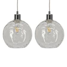 Set of 2 Clear Dimpled Glass