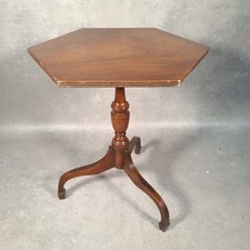 Bevan Funnell Reprodux Mahogany Hexagonal Wine Table Pedestal Tripod Base 