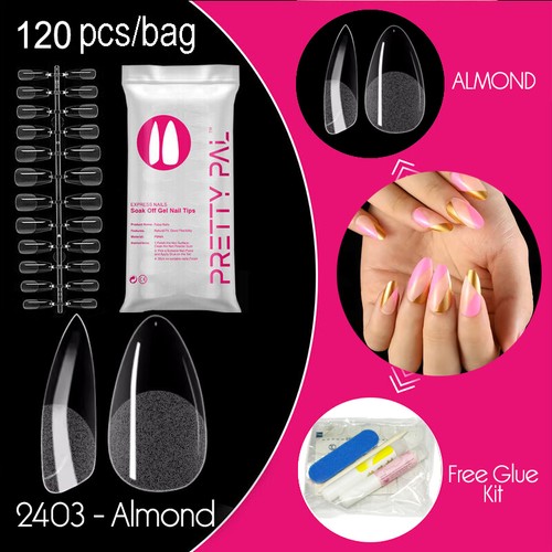 120pcs almond soft gel - soft, false