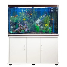 300L 4ft Fish Tank Aquarium Tropical Marine White Cabinet Complete Set Up