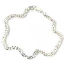 925 Silver Byzantine Bracelet Solid 7.5 Inch Long