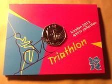 olympic 50p coin triathlon Royal Mint carded BUNC Olympic