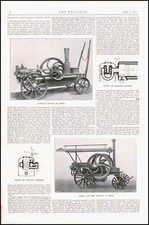 1904 Antique Print CROSSLEYS OIL ENGINE Cundall Portable Vaporiser (TE-JJ-183)