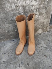 WW2 Military Long Boot With Leather Sole Natural Color. Military Boot, Boot