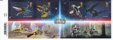 GB 2019 STAR WARS APOLLO MINIATURE SHEET STAMP SET WITH BAR CODE SELF ADEHSEIVE