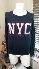 Tommy Hilfiger Ladies cotton Navy Blue Jumper Embroidered Logo Size Small 