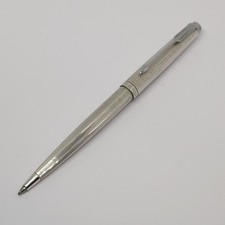 Vintage Parker 75 Silver Milleraies Ballpoint Pen Made In France
