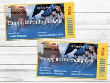 Legoland Birthday tickets. Personalised With name and date.