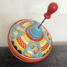 Triang Bandmaster Children’s Vintage Spinning Top Circus Theme Elephant Clown