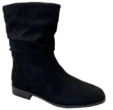 WOMENS LADIES ANKLE WINTER ZIP UP SCHOOL WORK SLOUGH FLAT SHOES BOOTS SIZE 3-8