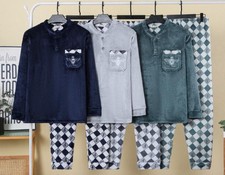Mens PJ's Fleece Set Pyjamas