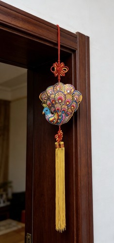 Handmade textiles peacock home - peacock,