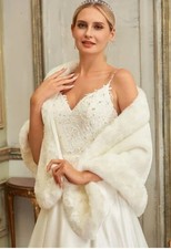 Ivory Faux Fur Bridal Bolero