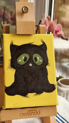 Cute black cat - cute,