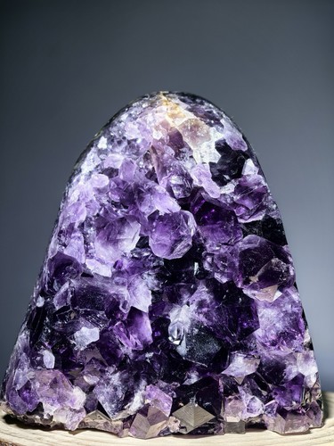 Raw amethyst geode slice - amethyst, /