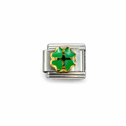Italian charm link green - link,