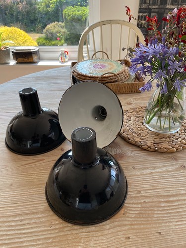 Retro enamel lamp shades