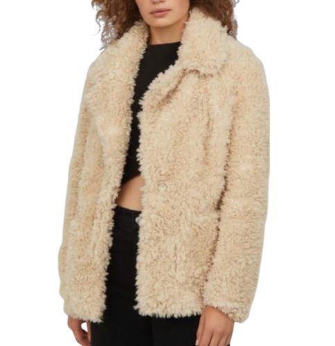 Divided cream faux fur - cream,
