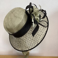 Wedding Hat JACQUES VERT Stunning Lacy Brim Mother Bride Groom Races  Black Mint