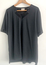 Worn Once Roman Originals Ladies Size L-XL Black Beaded Short Sleeved Top