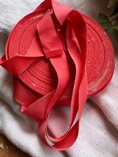 Vintage Petersham Tape, Red Ribbon, Grosgrain Trim. Millinery Upholstery / 5m