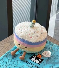 jellycat Rainbow birthday cake plush toy doll 15cm, with dust bag